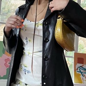 Vintage Black Leather Blazer